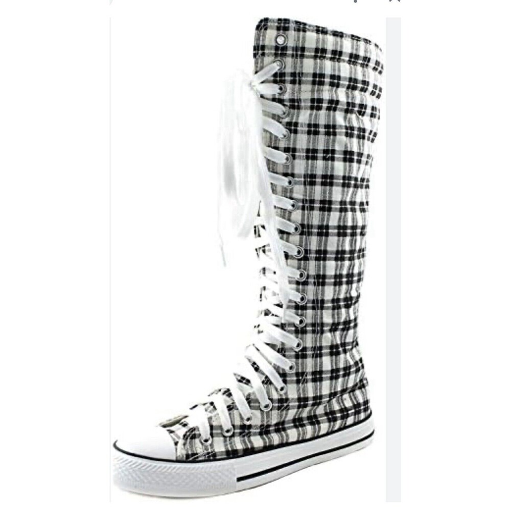 Mid Knee High Lace Up Boots Size 10